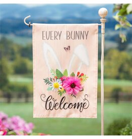Evergreen Enterprises Every Bunny Welcome Applique Garden Flag