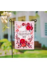 Evergreen Enterprises Floral Happy Valentine's Day Applique Garden Flag