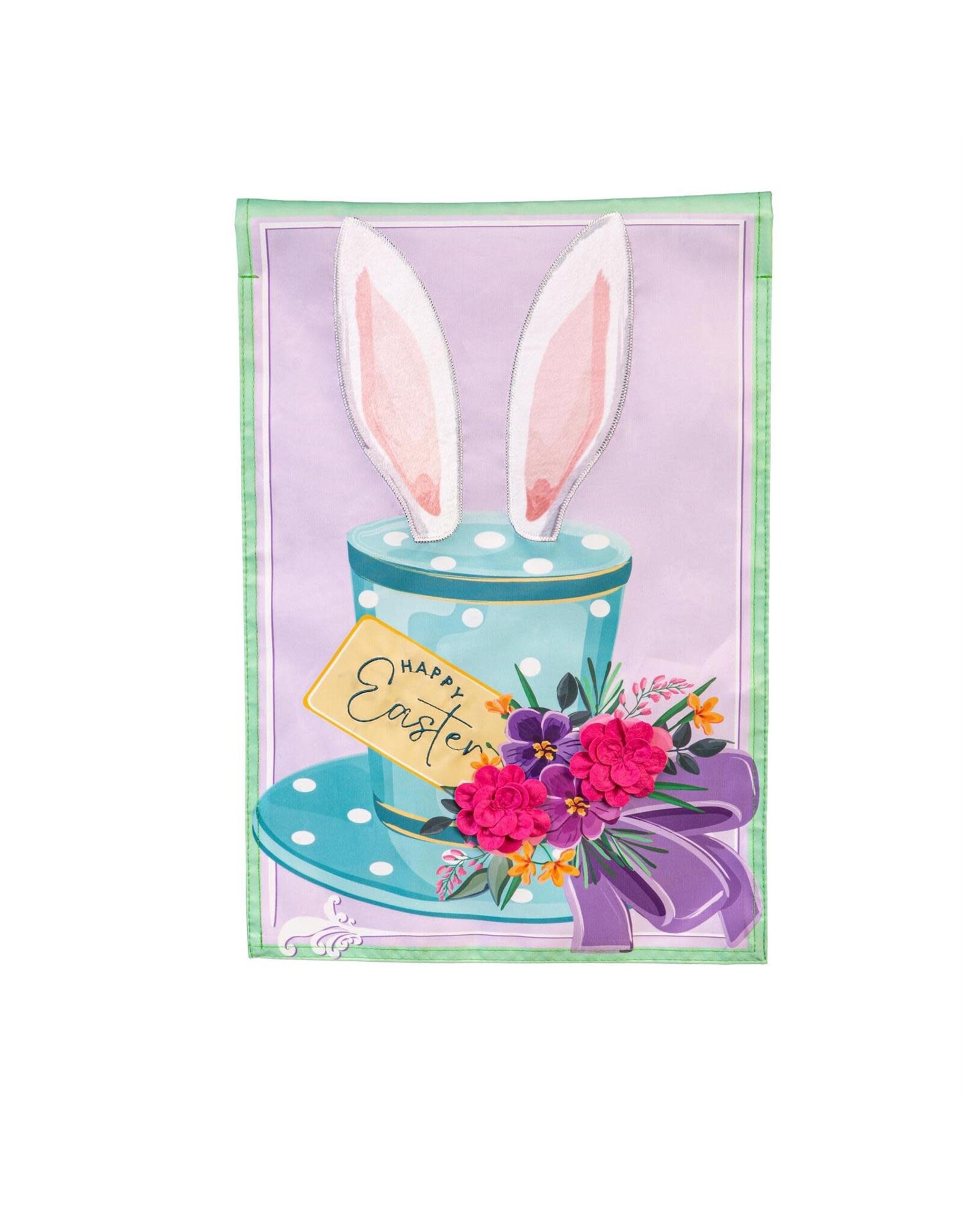 Evergreen Enterprises Happy Easter Floral Hat Applique Garden Flag