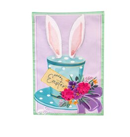 Evergreen Enterprises Happy Easter Floral Hat Applique Garden Flag