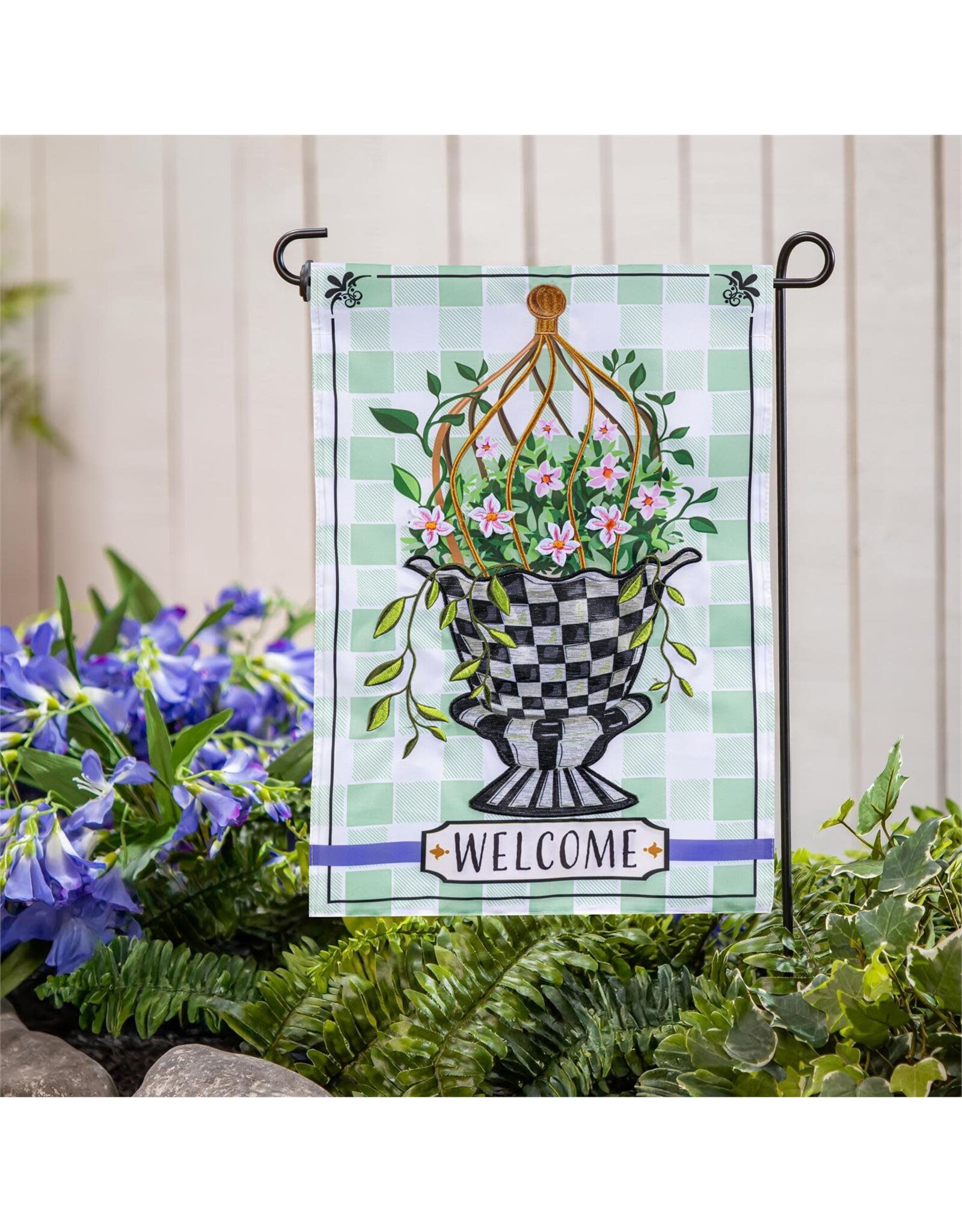 Evergreen Enterprises Spring Topiary Applique Garden Flag