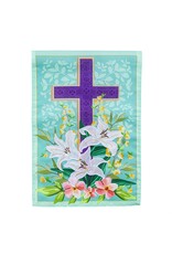 Evergreen Enterprises Easter Cross Applique Garden Flag