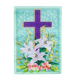 Evergreen Enterprises Easter Cross Applique Garden Flag