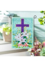 Evergreen Enterprises Easter Cross Applique Garden Flag