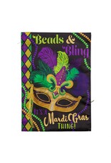 Evergreen Enterprises Mardi Gras Beads & Bling Applique Garden Flag
