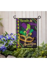 Evergreen Enterprises Mardi Gras Beads & Bling Applique Garden Flag
