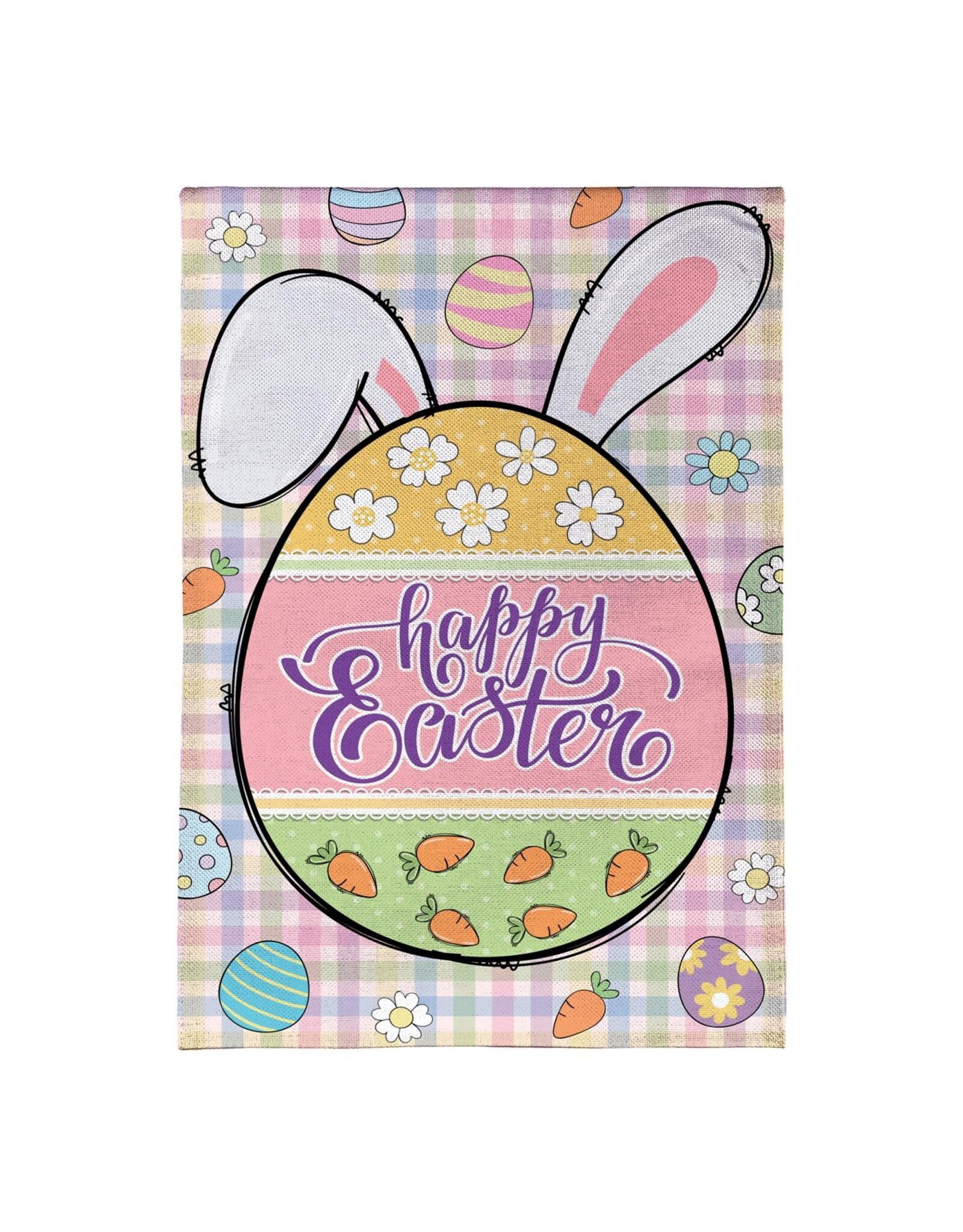 Evergreen Enterprises Gingham Easter Burlap Garden Flag