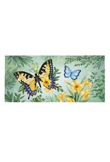 Evergreen Enterprises Pollinator Garden Green & Yellow Florals Monarch Butterfly Sassafras Switch Mat