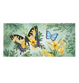 Evergreen Enterprises Pollinator Garden Green & Yellow Florals Monarch Butterfly Sassafras Switch Mat