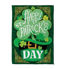 Evergreen Enterprises Happy St. Patrick's Day Suede Garden Flag