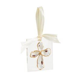 Mud Pie Cross Acrylic Oyster Ornament