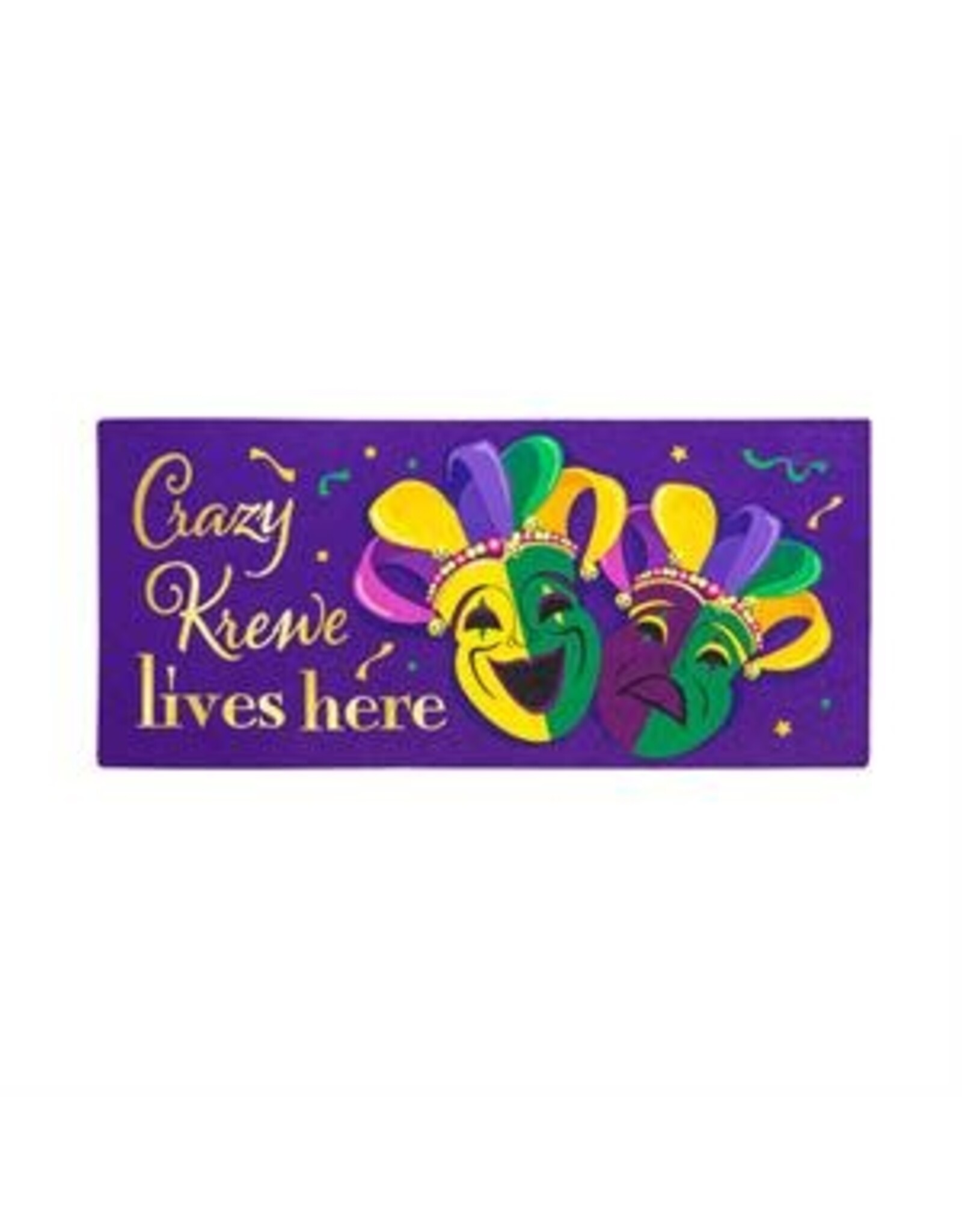 Evergreen Enterprises Mardi Gras Crazy Krewe Lives Here Sassafras Switch Mat