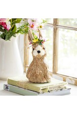 Evergreen Enterprises Bunny Blooms Table Decor Natural Fiber Floral Bunny, 10"H