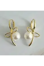 Ellison & Young/Faire Bowed with Pearl Drop Earrings