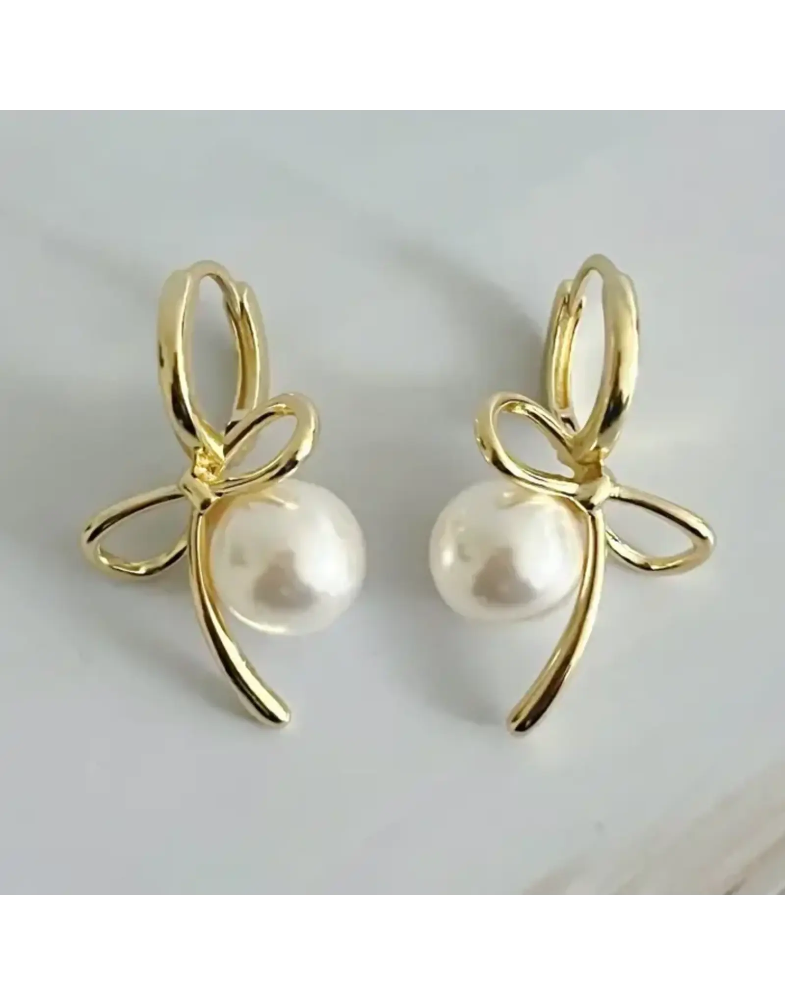 Ellison & Young/Faire Bowed with Pearl Drop Earrings