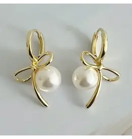 Ellison & Young/Faire Bowed with Pearl Drop Earrings