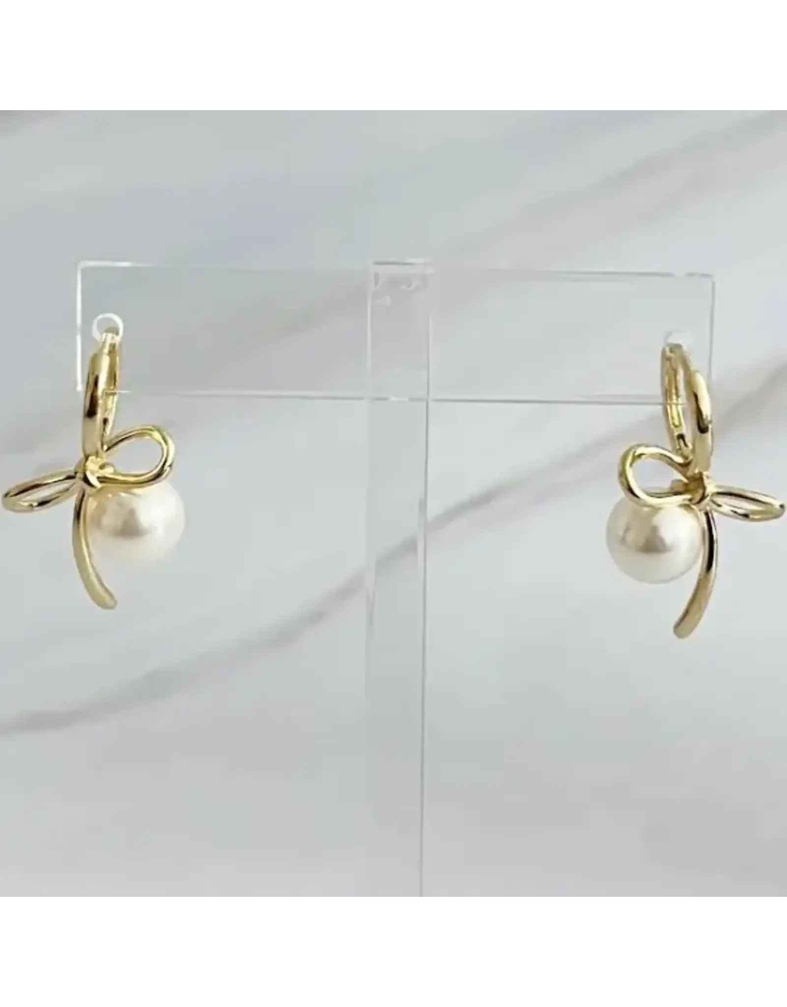 Ellison & Young/Faire Bowed with Pearl Drop Earrings