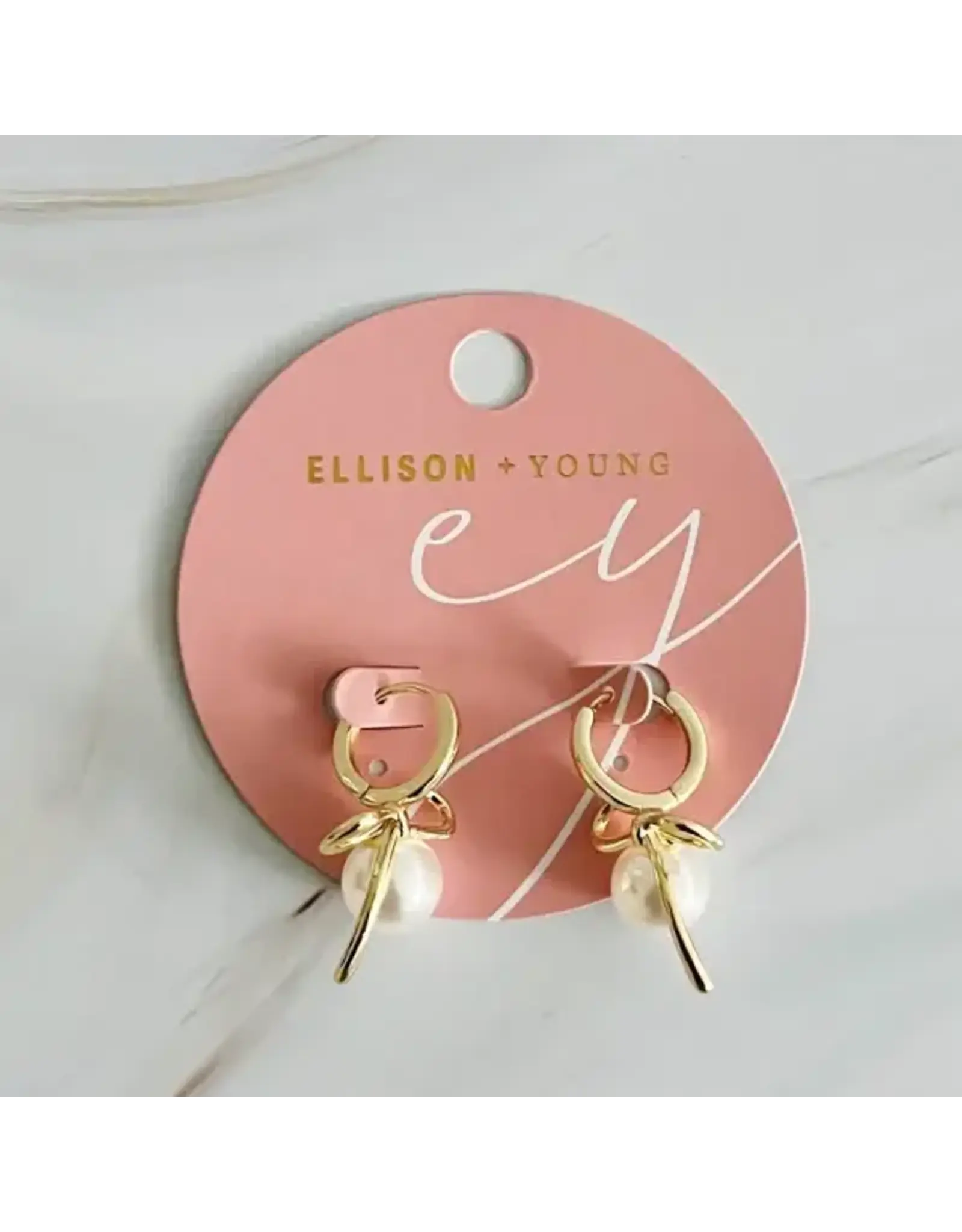 Ellison & Young/Faire Bowed with Pearl Drop Earrings