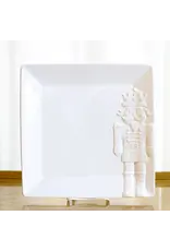 The Royal Standard Royal Nutcracker Embossed Platter White 11.5x11.5