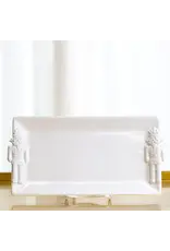 The Royal Standard Royal Nutcracker Embossed Rectangle Platter White 12x6.5