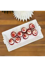 The Royal Standard Royal Nutcracker Embossed Rectangle Platter White 12x6.5