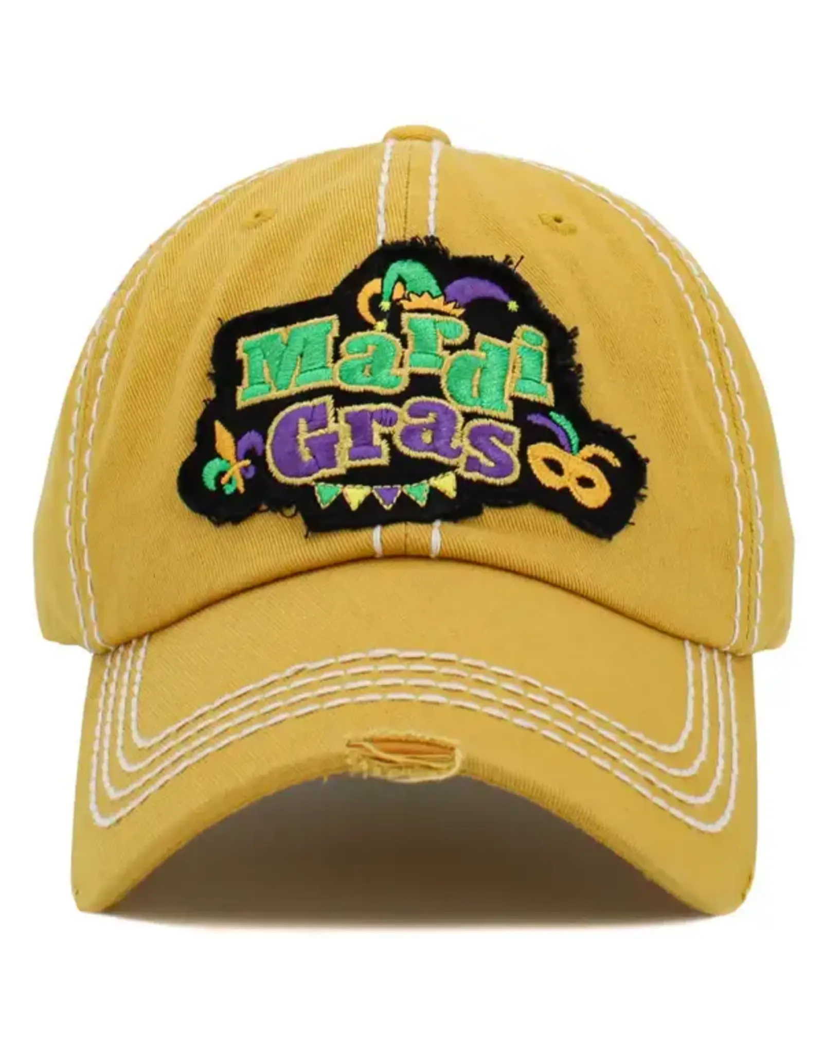 Judson & Company Mardi Gras Patch Vintage Distressed Baseball Hat