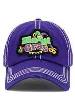Judson & Company Mardi Gras Patch Vintage Distressed Baseball Hat