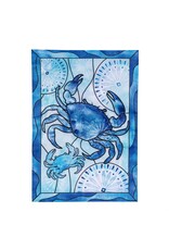 Evergreen Enterprises Blue Coastal Framed Crab Applique Garden Flag