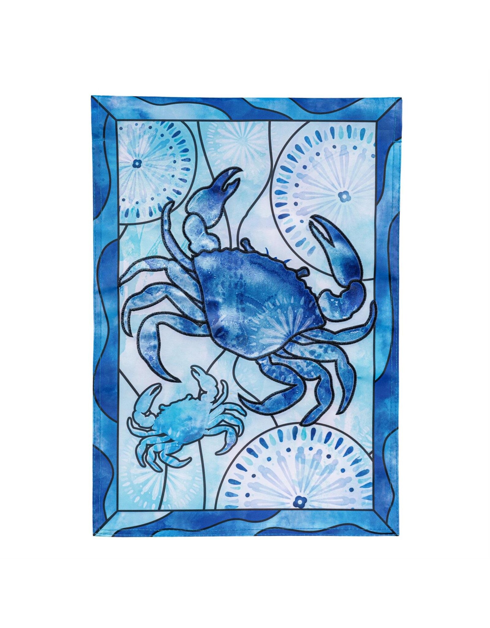 Evergreen Enterprises Blue Coastal Framed Crab Applique Garden Flag