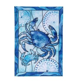 Evergreen Enterprises Blue Coastal Framed Crab Applique Garden Flag