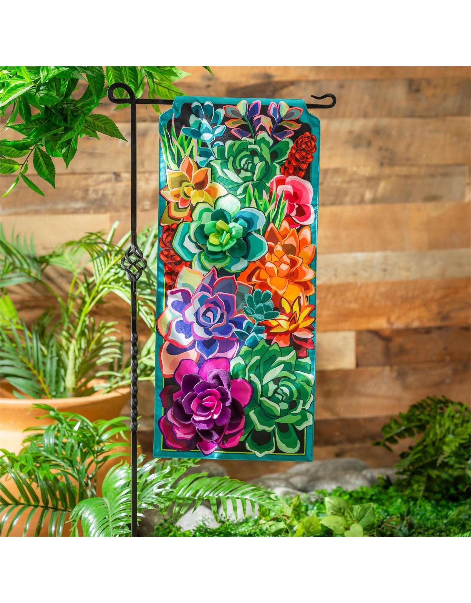 Evergreen Enterprises Summer Succulent Everlasting Impression Textile Décor