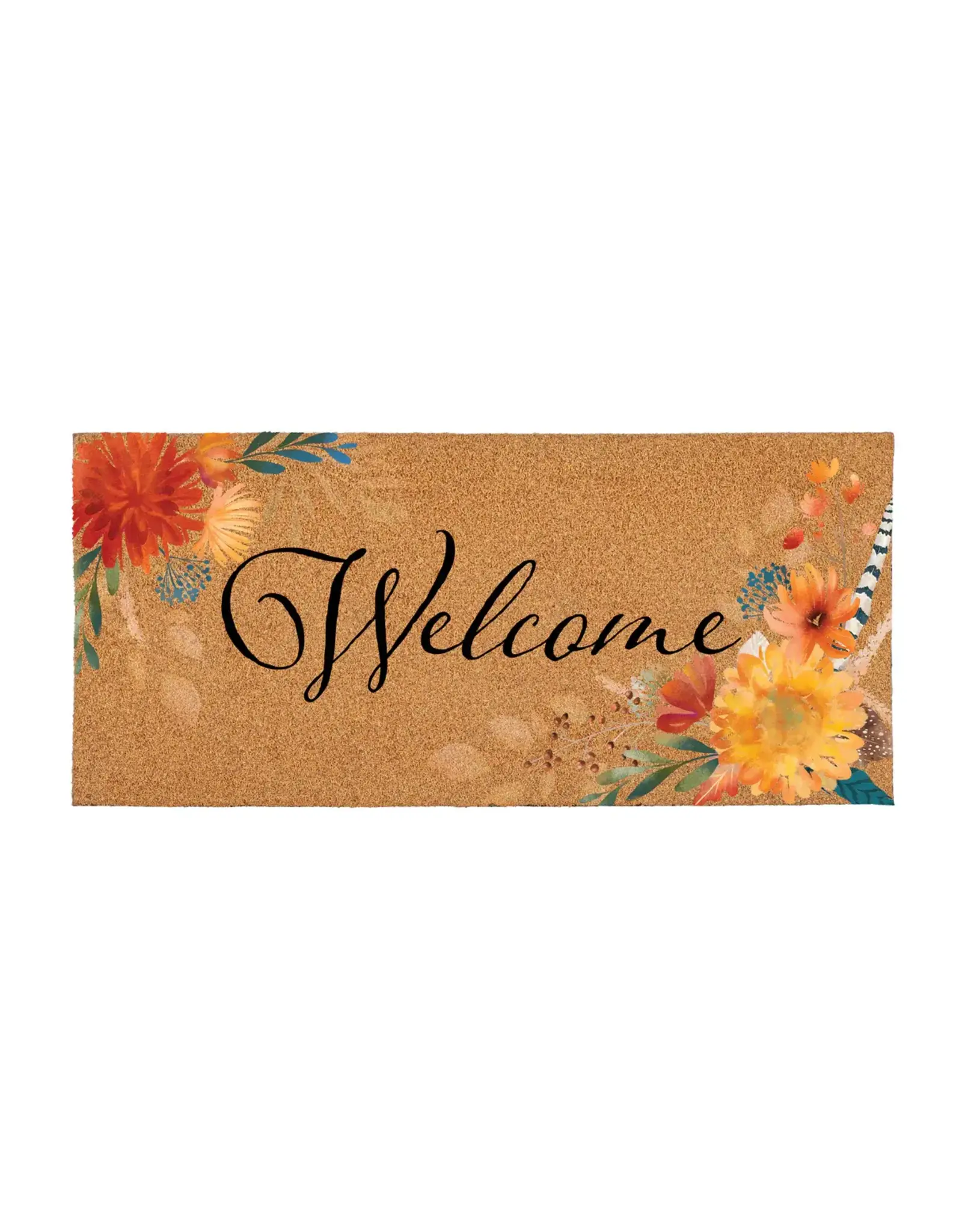 Evergreen Enterprises High Country Pheasant Flocked Coir Sassafras Switch Mat, "Welcome"