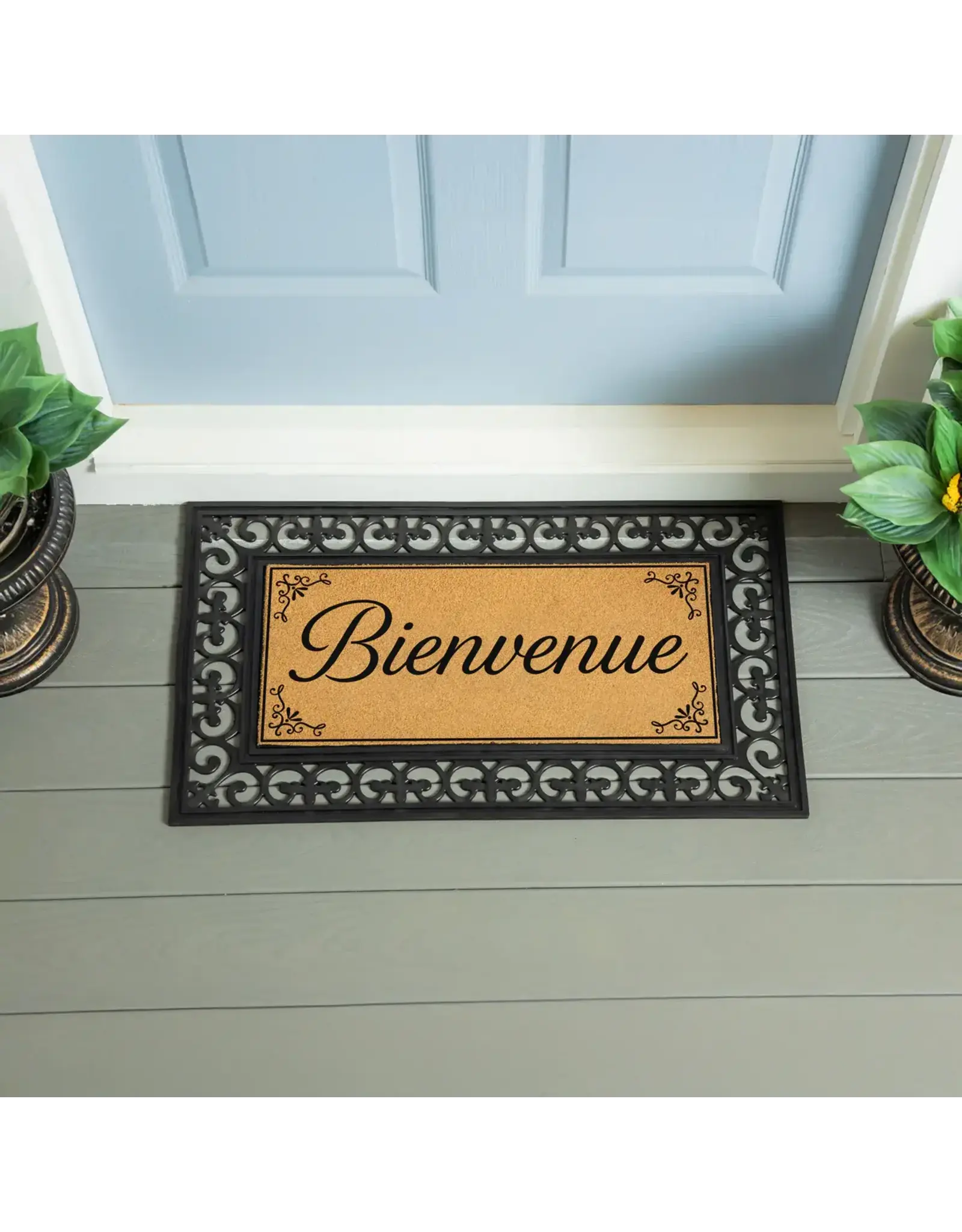 Evergreen Enterprises Bienvenue Flocked Coir Sassafras Switch Mat