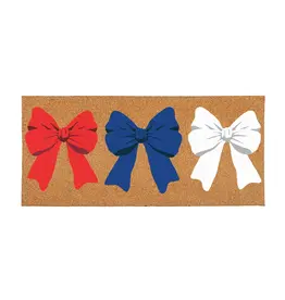 Evergreen Enterprises American Classic Red White & Bows Flocked Coir Sassafras Switch Mat