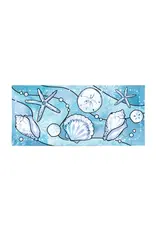 Evergreen Enterprises Blue Coastal Shells Flocked Coir Sassafras Switch Mat, Sea Illustration