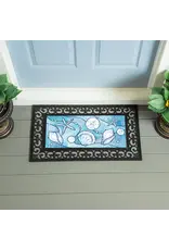 Evergreen Enterprises Blue Coastal Shells Flocked Coir Sassafras Switch Mat, Sea Illustration