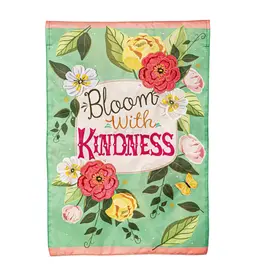 Evergreen Enterprises Bloom with Kindness Applique Garden Flag