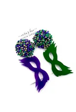 Cora's Den Mardi Gras Mask Earrings