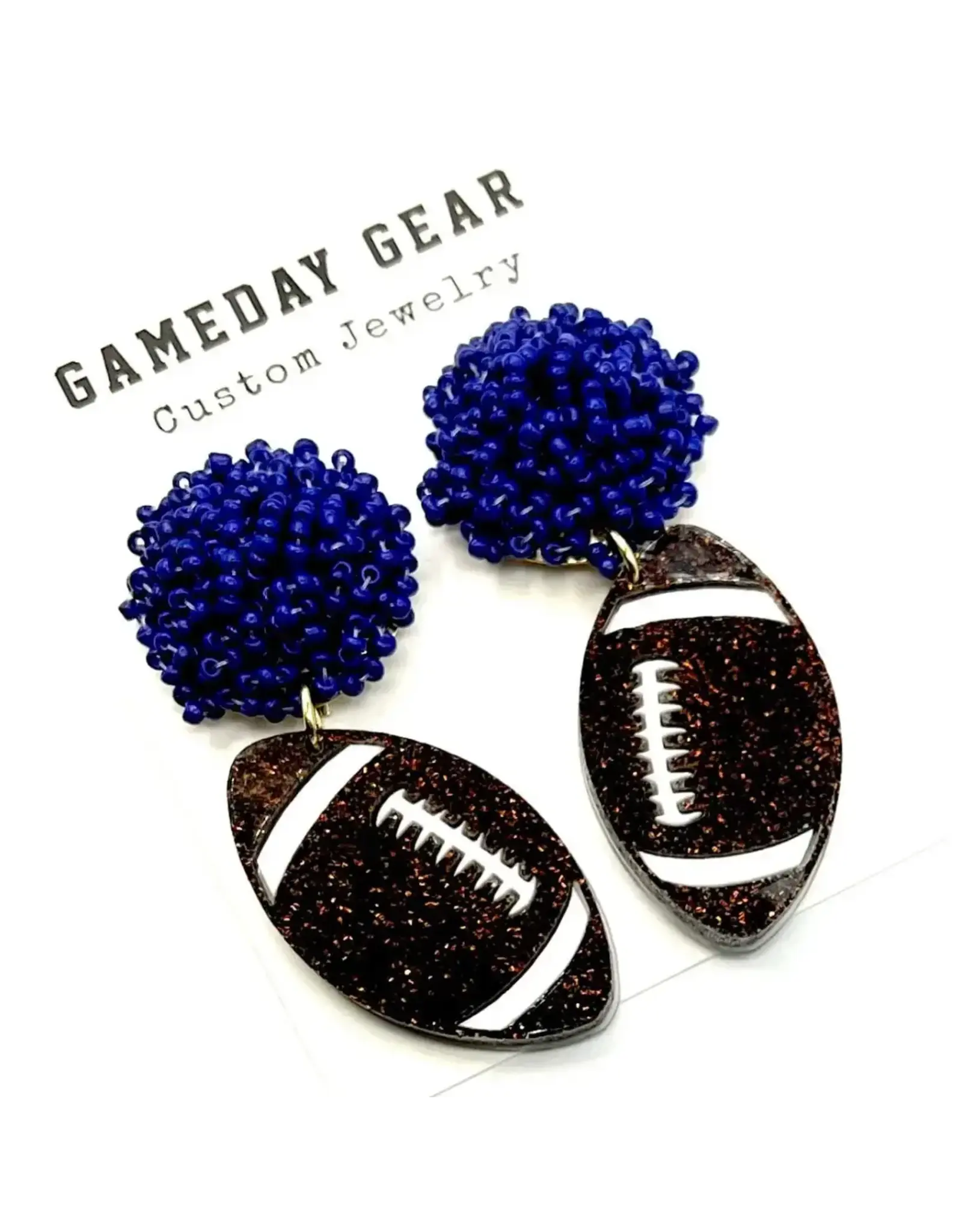 Cora's Den Football Earrings
