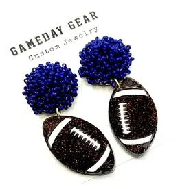 Cora's Den Football Earrings