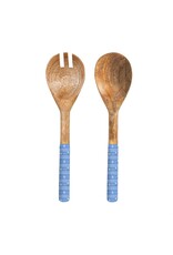 Evergreen Enterprises VivaStyle Serving Utensils, Wood Salad Server, Hydrangea, Set of 2