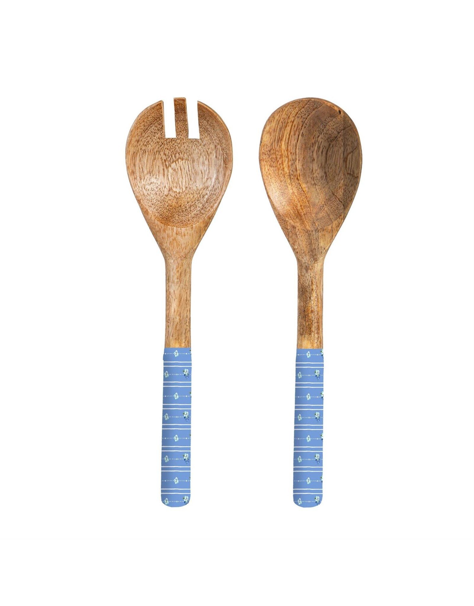 Evergreen Enterprises VivaStyle Serving Utensils, Wood Salad Server, Hydrangea, Set of 2