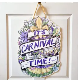 Home Malone It's Carnival Time Fleur De Lis Door Hanger