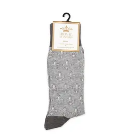 The Royal Standard Men's Fleur De Lis Socks - Gray