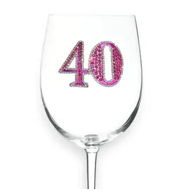 The Queen's Jewels 40th Birthday Jeweled Stemmed Wine Glass