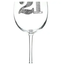 The Queen's Jewels 21st Birthday Jeweled Stemmed Wine Glass