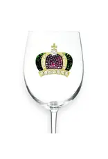 The Queen's Jewels Mardi Gras Crown Stemmed Wine Glass