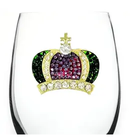 The Queen's Jewels Mardi Gras Crown Stemless Wine Glass