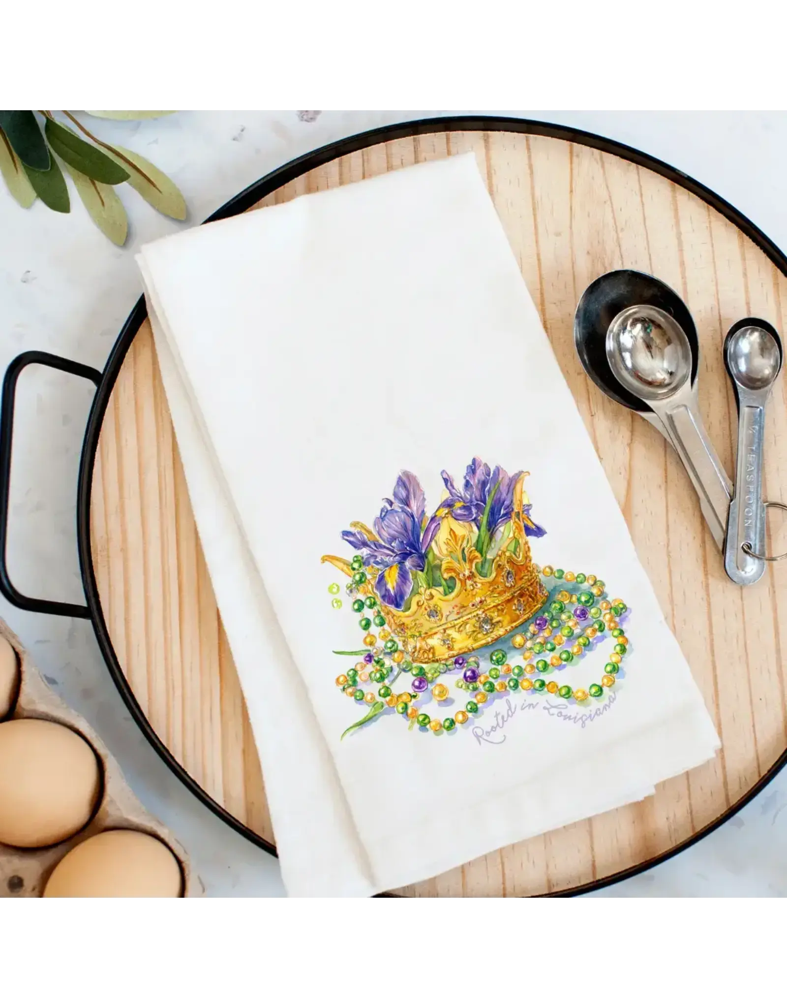 Pelican Provision Co Rooted in Louisiana Iris Crown Kitchen Towel