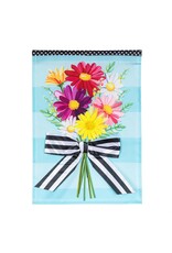 Evergreen Enterprises Daisy Bow Bouquet Applique Garden Flag